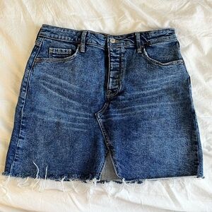 Old Navy High-Rise Denim Mini Skirt Button Fly 5-Pocket size 10